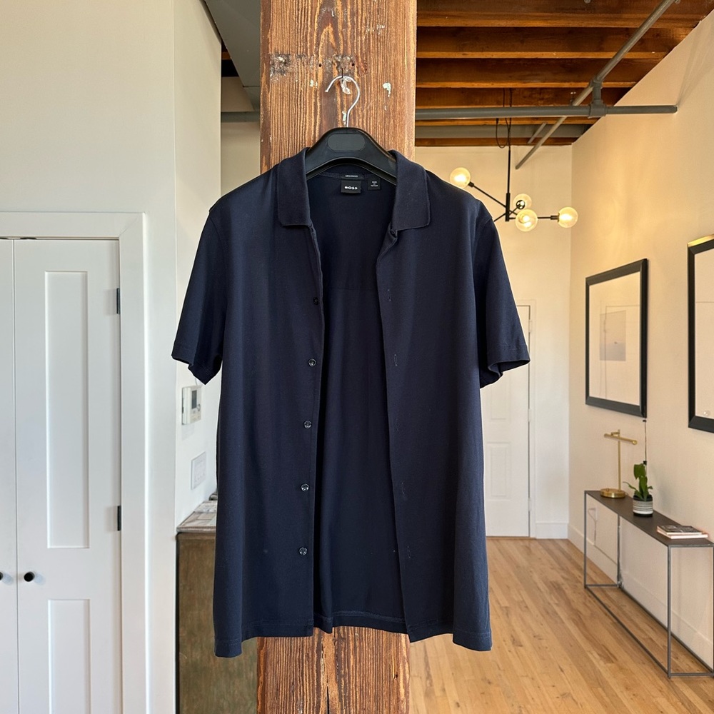 HUGO BOSS (Men’s L) Navy Blue Button Down